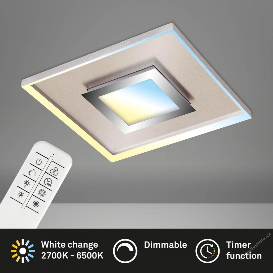 Briloner 3641-012 - Dimmbare LED-Deckenleuchte FRAME LED/30W/230V 2700-6500K Chrom + Fernbedienung