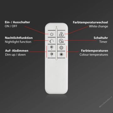 Briloner 3641-012 - Dimmbare LED-Deckenleuchte FRAME LED/30W/230V 2700-6500K Chrom + Fernbedienung