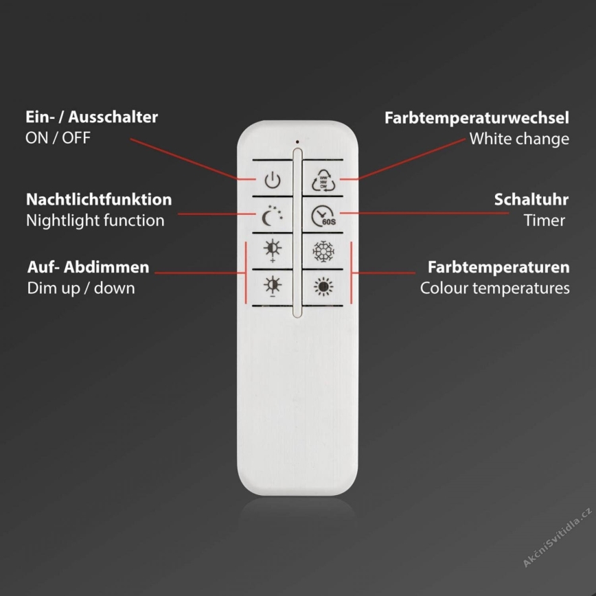 Briloner 3641-012 - Dimmbare LED-Deckenleuchte FRAME LED/30W/230V 2700-6500K Chrom + Fernbedienung