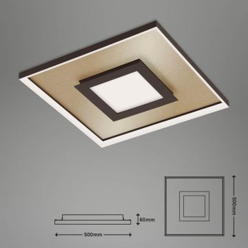 Briloner 3641-017 - Dimmbare LED-Deckenleuchte FRAME LED/30W/230V 2700-6500K golden + Fernbedienung