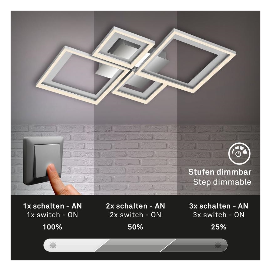 Briloner 3727-019 - Dimmbare LED-Deckenleuchte FRAME LED/38W/230V