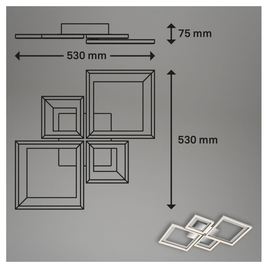 Briloner 3727-019 - Dimmbare LED-Deckenleuchte FRAME LED/38W/230V