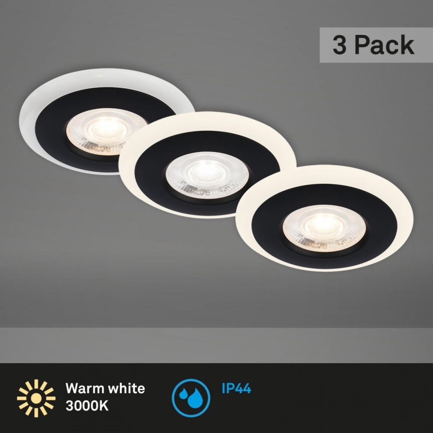 Briloner 7039-035 - SET 3x LED-Einbauleuchte für Badezimmer LED/5W/230V IP44