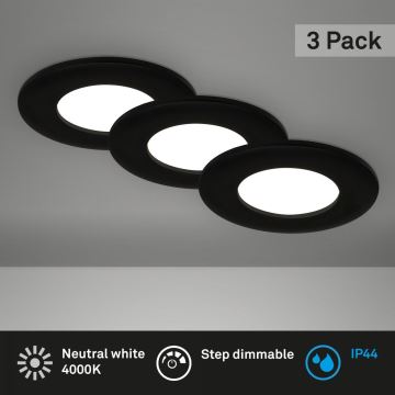 Briloner 7103-435 - SET 3x Dimmbare LED-Einbauleuchte für Badezimmer LED/5W/230V IP44