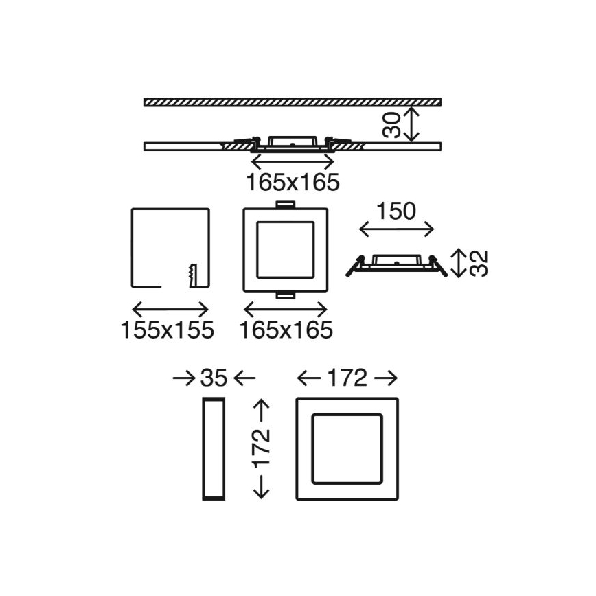 Briloner 7105-414 - LED-Deckenleuchte SKY 2IN1 LED/12W/230V