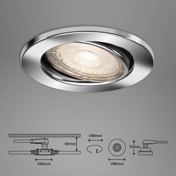 Briloner 7144-038 - SET 3x LED-Deckenleuchte für Badezimmer SLIDE GU10/3,5W/230V IP23