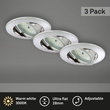 Briloner 7209-038 - SET 3x LED-Einbauleuchte für Badezimmer LED/5W/230V IP23