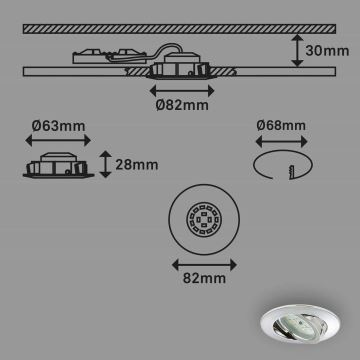 Briloner 7209-038 - SET 3x LED-Einbauleuchte für Badezimmer LED/5W/230V IP23