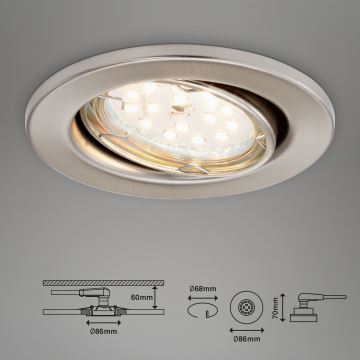 Briloner 7219-032 - SET 3x Dimmbare LED-Badezimmer-Einbauleuchte 1xGU10/5W/230V IP23