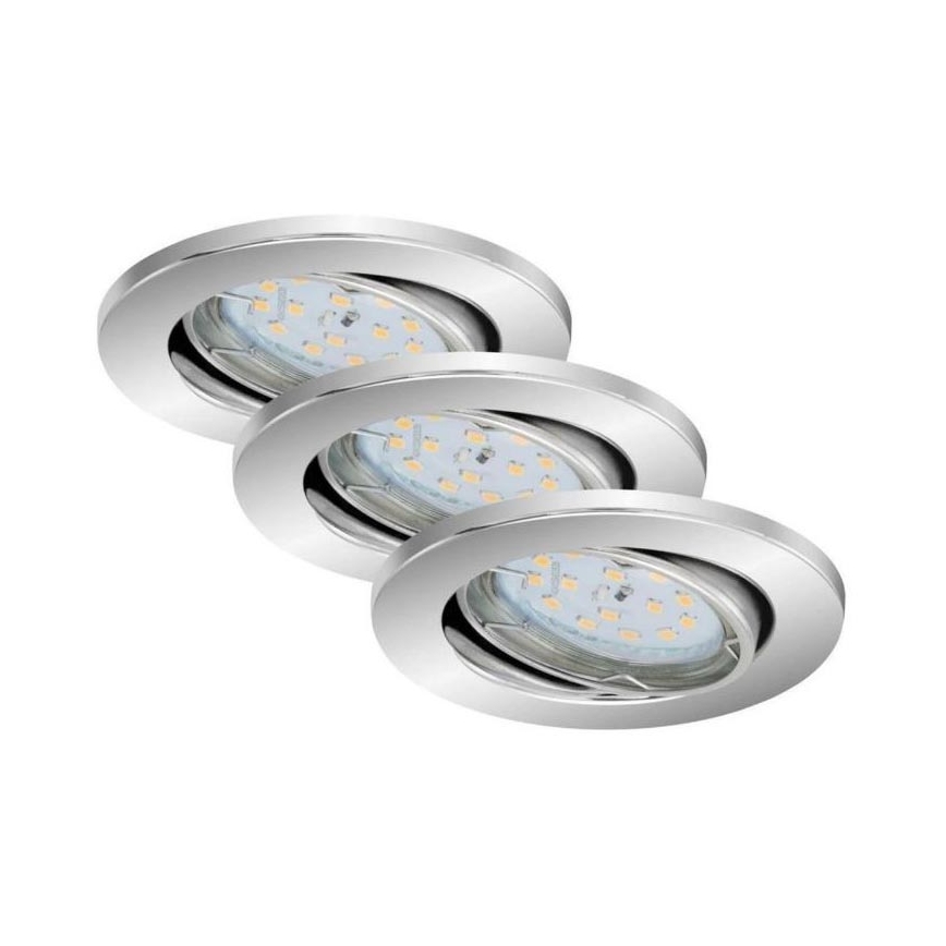 Briloner 7219-038 - SET 3x Dimmbare LED-Badezimmer-Einbauleuchte 1xGU10/5W/230V IP23