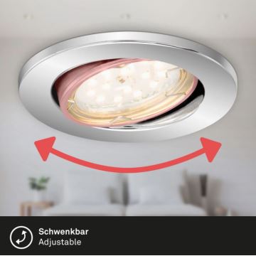 Briloner 7219-038 - SET 3x Dimmbare LED-Badezimmer-Einbauleuchte 1xGU10/5W/230V IP23