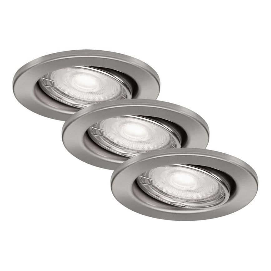 Briloner 7277-032 - SET 3x Dimmbare LED-Einbauleuchte für Badezimmer 1xGU10/5W/230V IP23