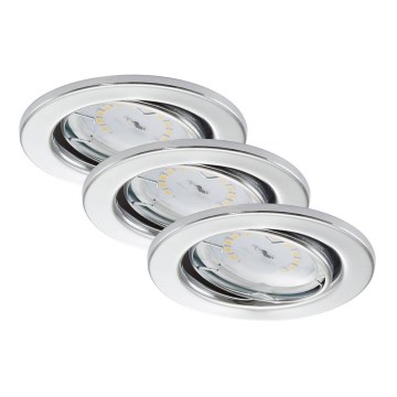 Briloner 7277-038 - SET 3x Dimmbare LED-Badezimmer-Einbauleuchte 1xGU10/5W/230V IP23