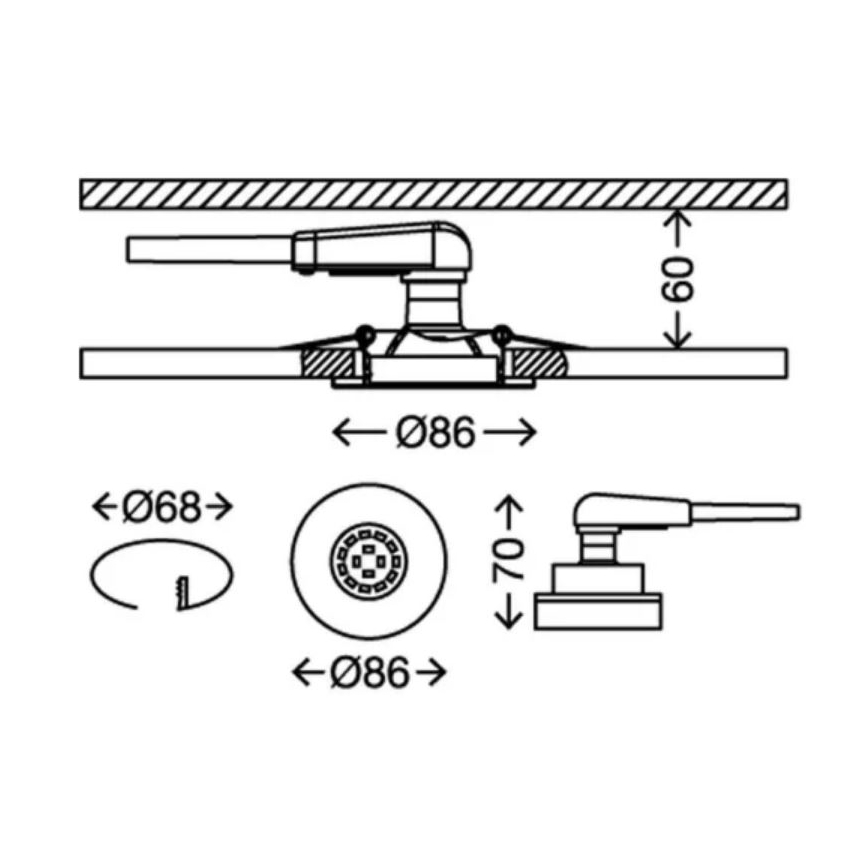 Briloner 7277-038 - SET 3x Dimmbare LED-Badezimmer-Einbauleuchte 1xGU10/5W/230V IP23