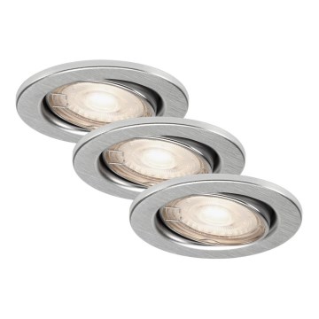 Briloner 7277-039 - SET 3x Dimmbare LED-Badezimmer-Einbauleuchte 1xGU10/5W/230V IP23