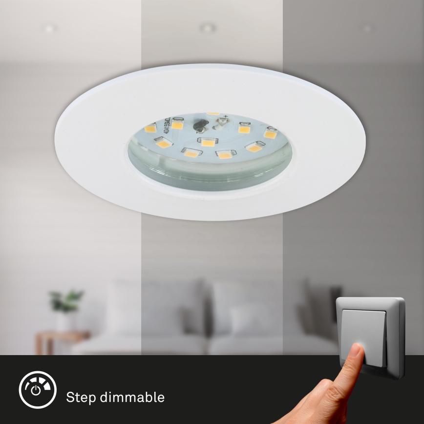 Briloner 7295-016 - LED dimmbare Badezimmer-Einbauleuchte ATTACH LED/6,5W/230V IP44