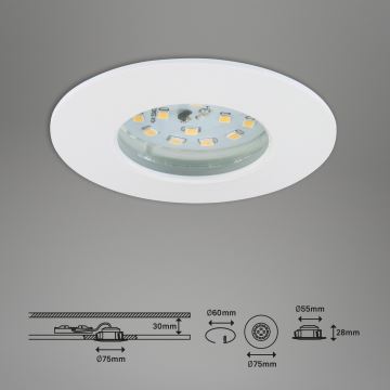 Briloner 7295-016 - LED dimmbare Badezimmer-Einbauleuchte ATTACH LED/6,5W/230V IP44