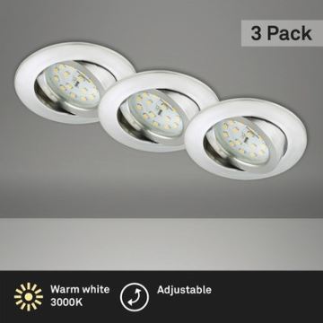 Briloner 8312-039 - SET 3x LED-Einbauleuchte für Badezimmer LED/5W/230V IP23