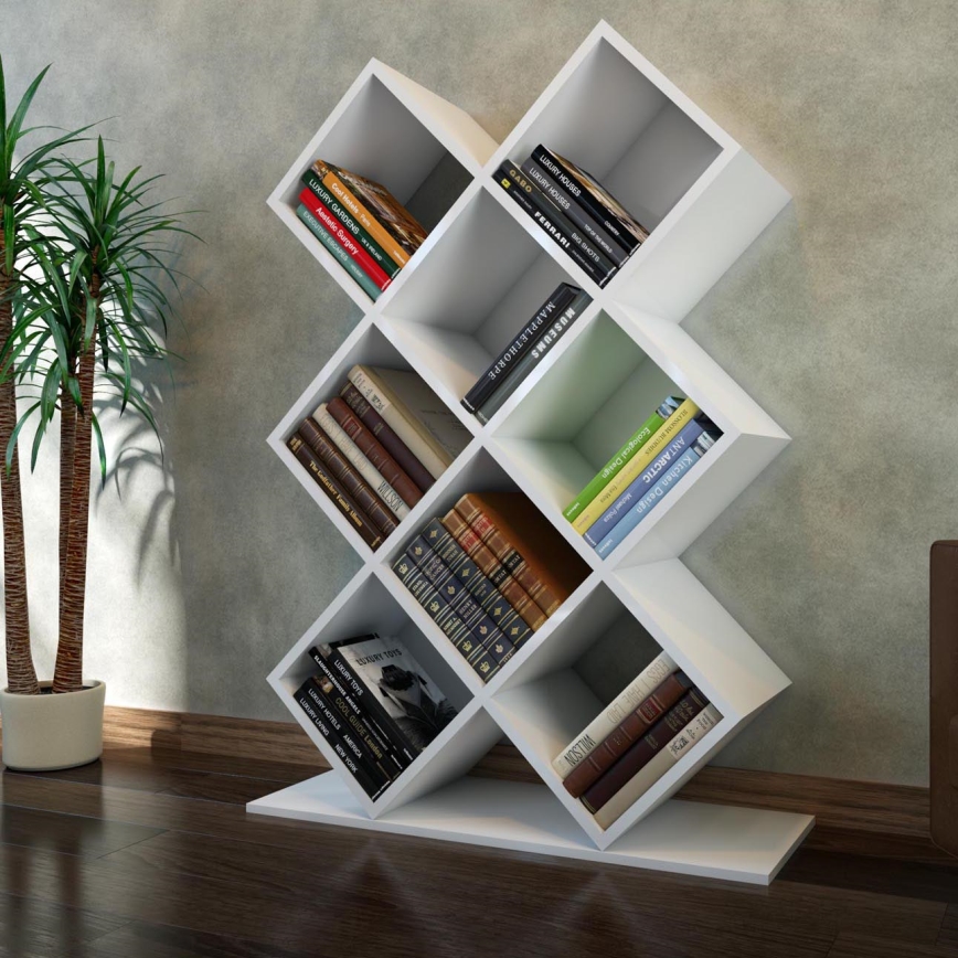 Bücherregal KUMSAL 129x90 cm weiß