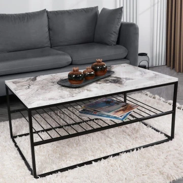 Couchtisch ASUDE 43x95 cm schwarz/weiß