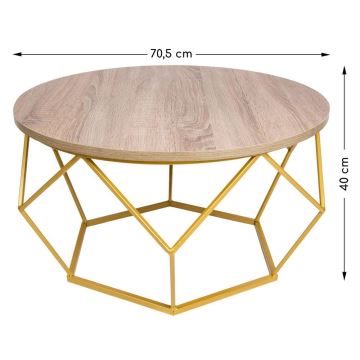 Couchtisch DIAMOND 40x70 cm golden/braun