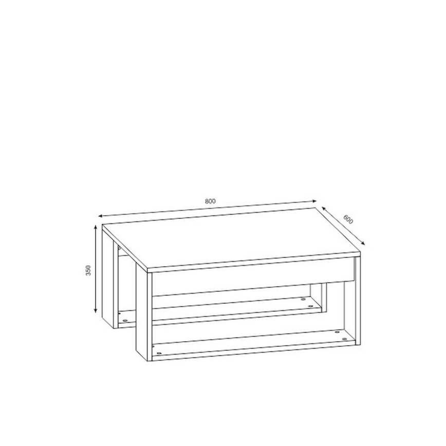 Couchtisch GORDER 35x80 cm braun/weiß