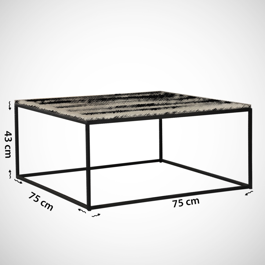 Couchtisch MARMO 43x75 cm schwarz/weiß