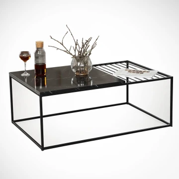 Couchtisch ZINUS 43x95 cm schwarz