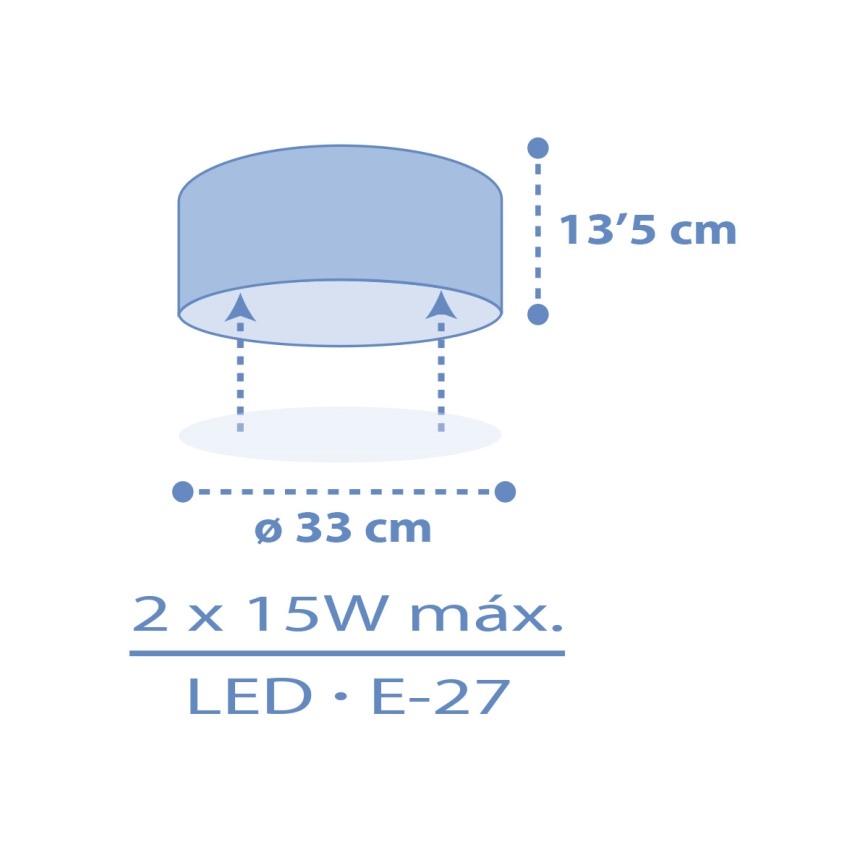 Dalber 42006T - Kinder-Deckenleuchte COLOR LIGHT 2xE27/15W/230V blau