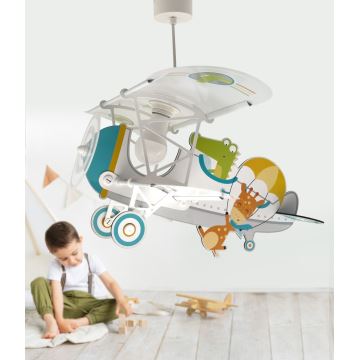 Dalber 54542 - Hängeleuchte für Kinder LITTLE CROCODILE 1xE27/15W/230V