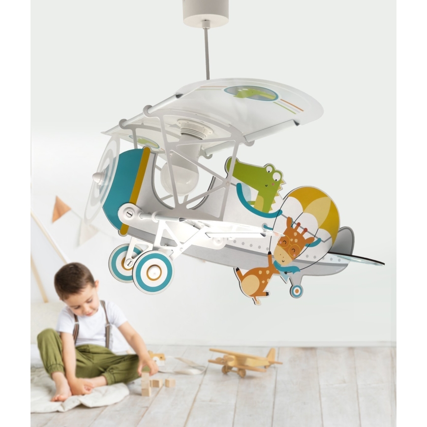 Dalber 54542 - Hängeleuchte für Kinder LITTLE CROCODILE 1xE27/15W/230V