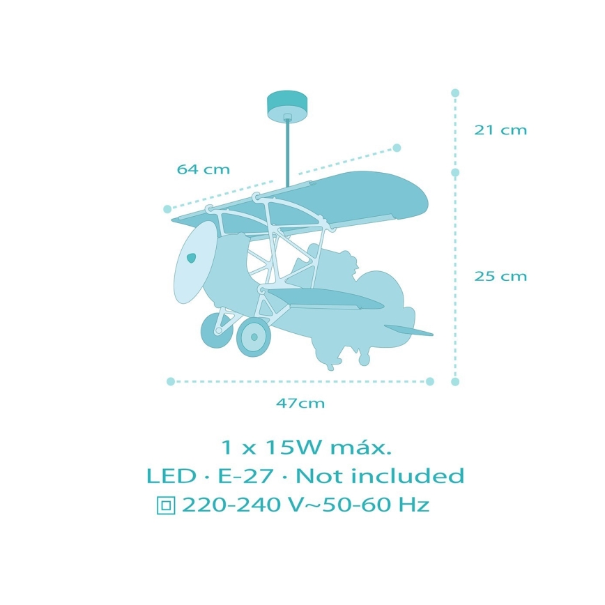 Dalber 54542 - Hängeleuchte für Kinder LITTLE CROCODILE 1xE27/15W/230V