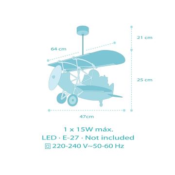 Dalber 54602 - Hängeleuchte für Kinder LITTLE LION 1xE27/15W/230V