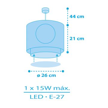 Dalber 60652 - Hängeleuchte für Kinder PIRAT ISLAND 1xE27/15W/230V