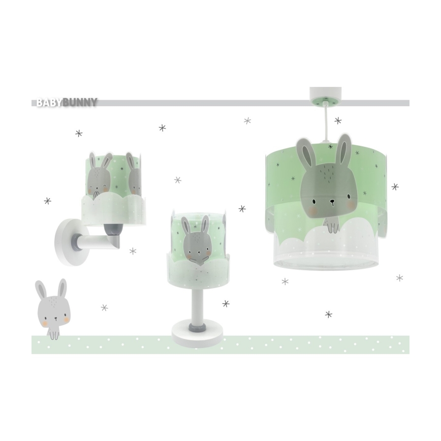 Dalber 61151H - Kinderlampe BUNNY 1xE14/40W/230V grün