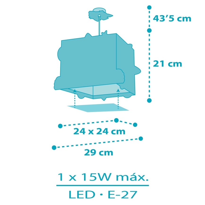 Dalber 63352 - Kinder-Hängelampe ROCKET 1xE27/15W/230V