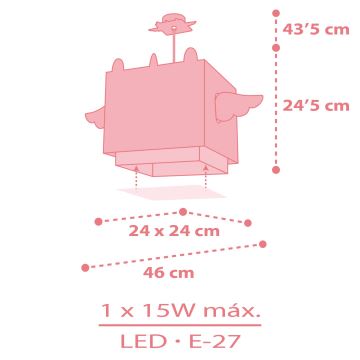 Dalber 64592 - Kinder-Hängelampe LITTLE UNICORN 1xE27/15W/230V