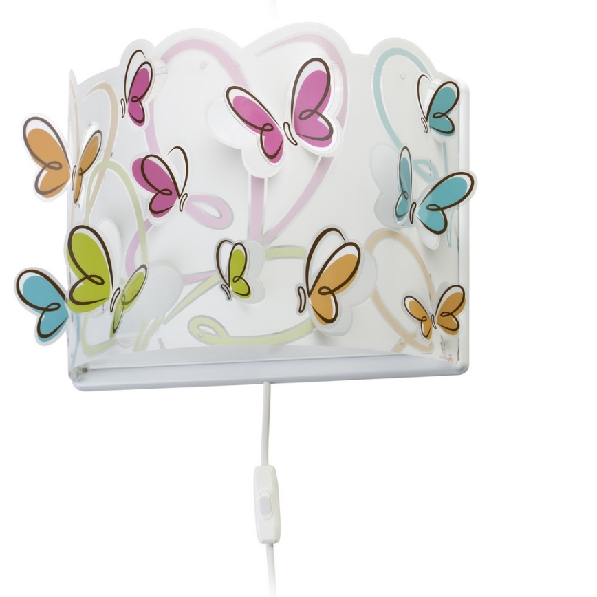 Dalber D-62148 - Kinder-Wandleuchte BUTTERFLY 1xE27/60W/230V