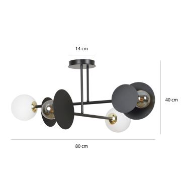 Deckenleuchte an Stange MINERVA 2xE27/15W + 2xE14/10W/230V schwarz