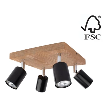 Deckenspotleuchte MANARA 4xGU10/5W/230V Kiefer – FSC-zertifiziert