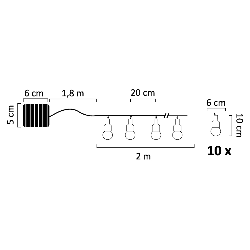 Dekorative LED-Solarlichterkette PASTEL 10xLED/1,2V 3,8 m IP44