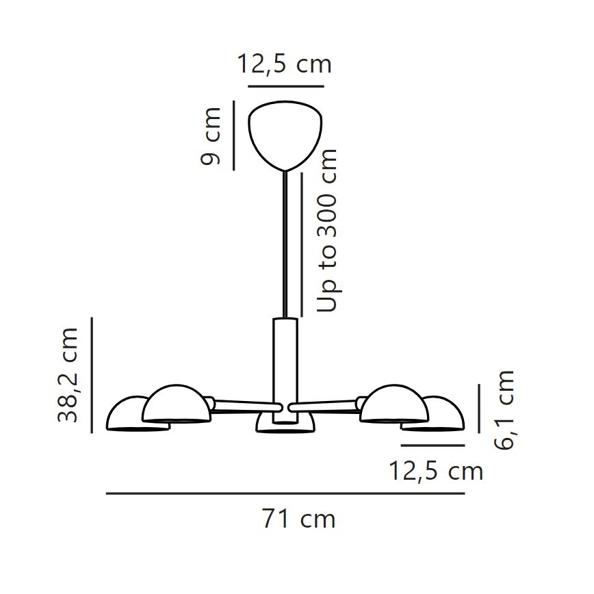 DFTP by Nordlux - Hängeleuchte NOMI 5xE14/8W/230V schwarz