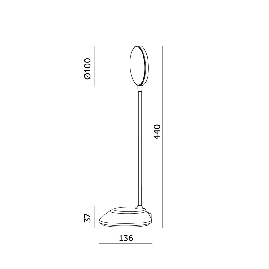 LED Dimm- und aufladbare Tischleuchte VISUA LED/5W/5V 3000-5000K 1200 mAh rosa