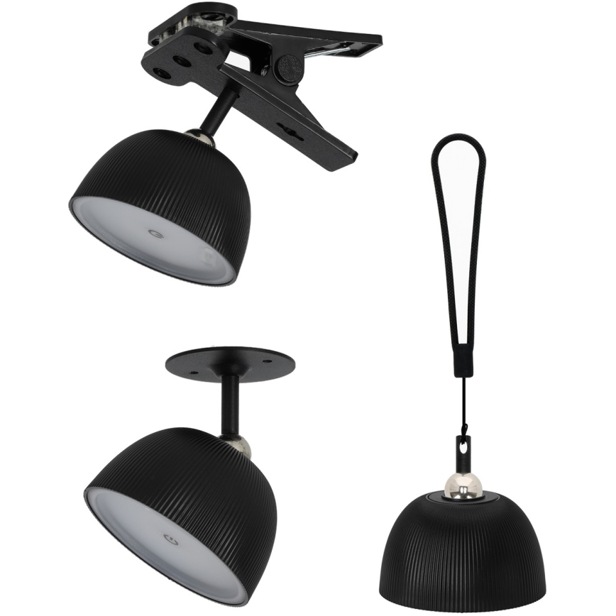 Dimmbare aufladbare LED-Tischlampe 4in1 LED/3,5W/5V 3000/4000/6500K IP54 1800 mAh schwarz