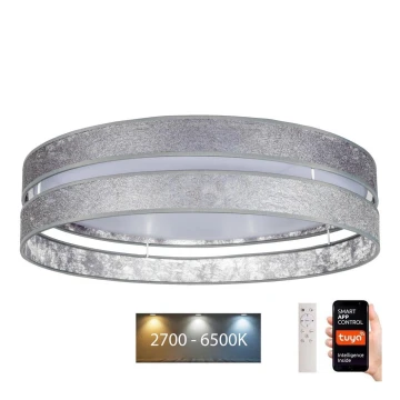 Dimmbare LED-Deckenleuchte LIMA LED/36W/230V 2700-6500K Wi-Fi Tuya + Fernbedienung silbern