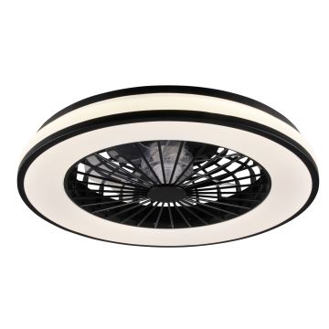 Dimmbare LED-Deckenleuchte mit Ventilator LED/48W/230V 3000-6500K schwarz + Fernbedienung