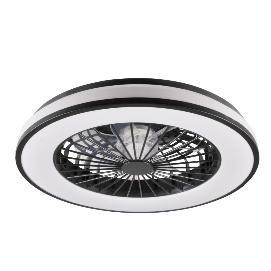 Dimmbare LED-Deckenleuchte mit Ventilator LED/48W/230V 3000-6500K schwarz + Fernbedienung