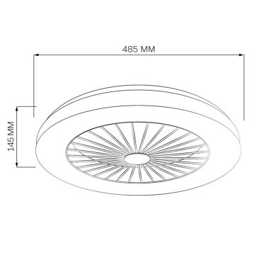 Dimmbare LED-Deckenleuchte mit Ventilator LED/48W/230V 3000-6500K schwarz + Fernbedienung