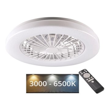 Dimmbare LED-Deckenleuchte mit Ventilator LIBYA LED/48W/230V 3000-6500K weiß + Fernbedienung