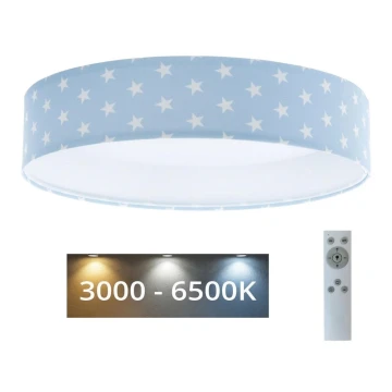 Dimmbare LED-Deckenleuchte SMART GALAXY KIDS LED/24W/230V 3000-6500K Sterne blau/weiß + Fernbedienung